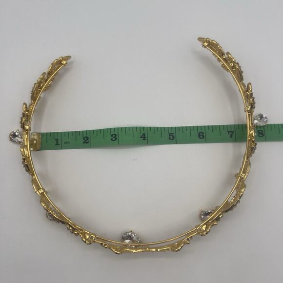 Gold Elf Tiara Crown with Clear Gem & 2 Pairs Elf Ears Fairy Cosplay Costume - Picture 7 of 9